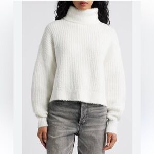 27. BP Fuzzy Cozy White Turtleneck Sweater
